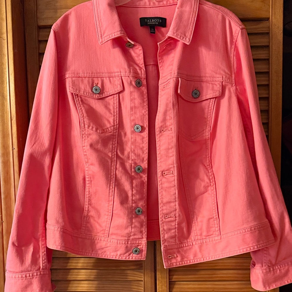 Talbots Vibrant Coral Jean Jacket